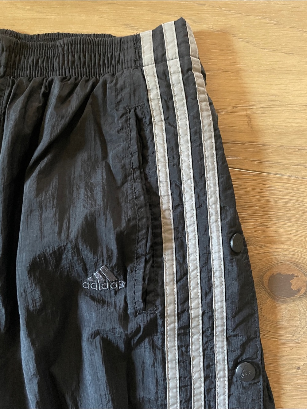 Vintage Adidas Three Stripped Tear Away Snap Pant Size Small - Picture 2 of 13